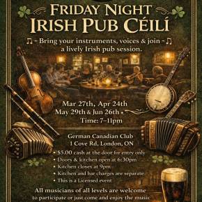 Pub Ceili 2026 March 27th, April 24th, May 29th, June&nbsp;26th.